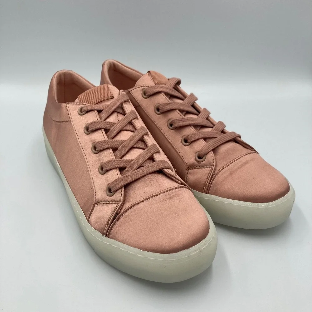 ALDO Rinna Satin Pink Lace Up Low Top‎ Sneakers Women's Shoes Size 9